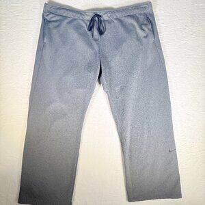 Nike Athletic Wide Leg Workout Pants Stretchy Womens Size 2x‎ Gray Fleece Swoosh